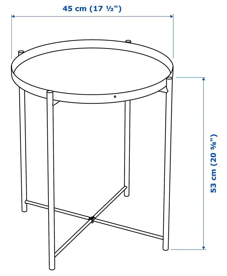 Masa servit Ikea Gladom 45x53 (Gri Inchis-Bej)