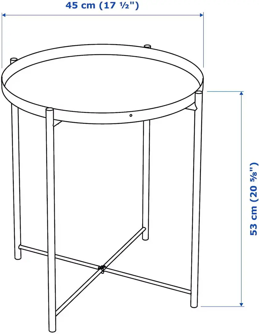 Masa de servit Ikea Gladom 45x53 (Gri inchis-verde)