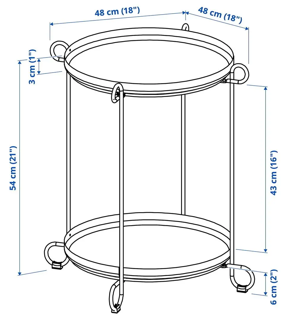 Masa servit Ikea Livelycke 50cm (Negru)