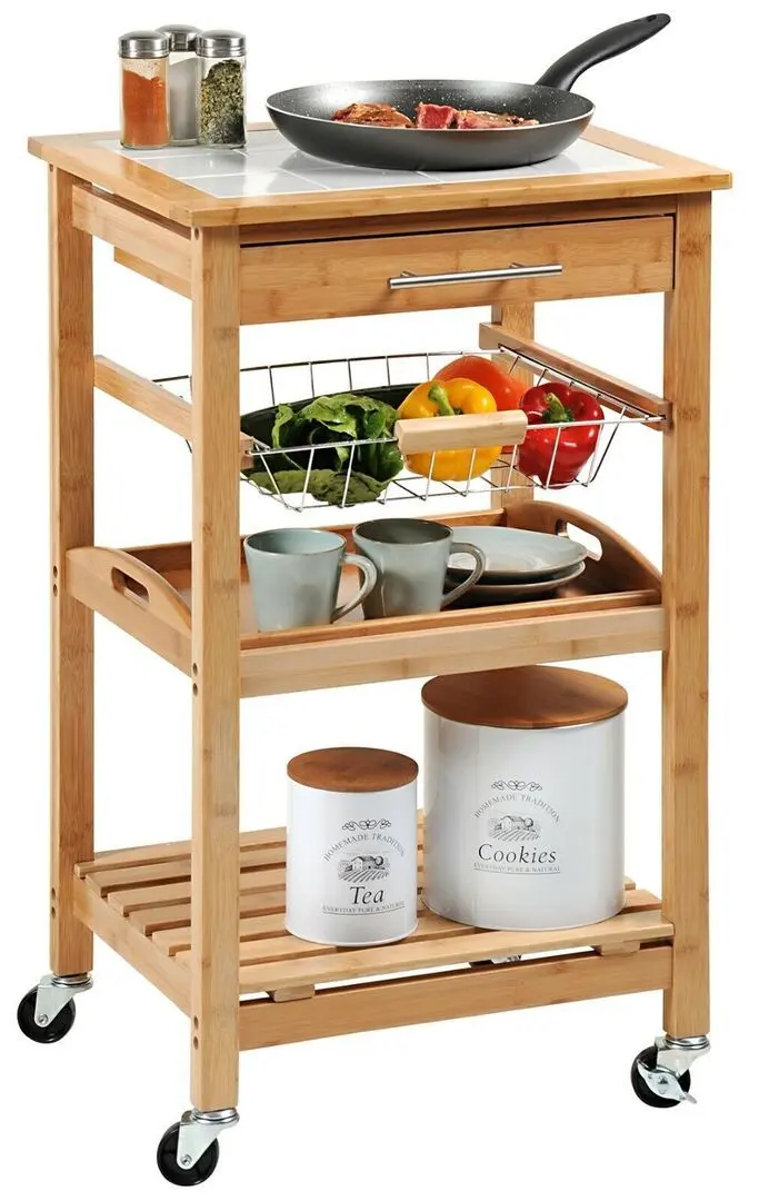 Carucior de servire Kesper 25776 (Bamboo)