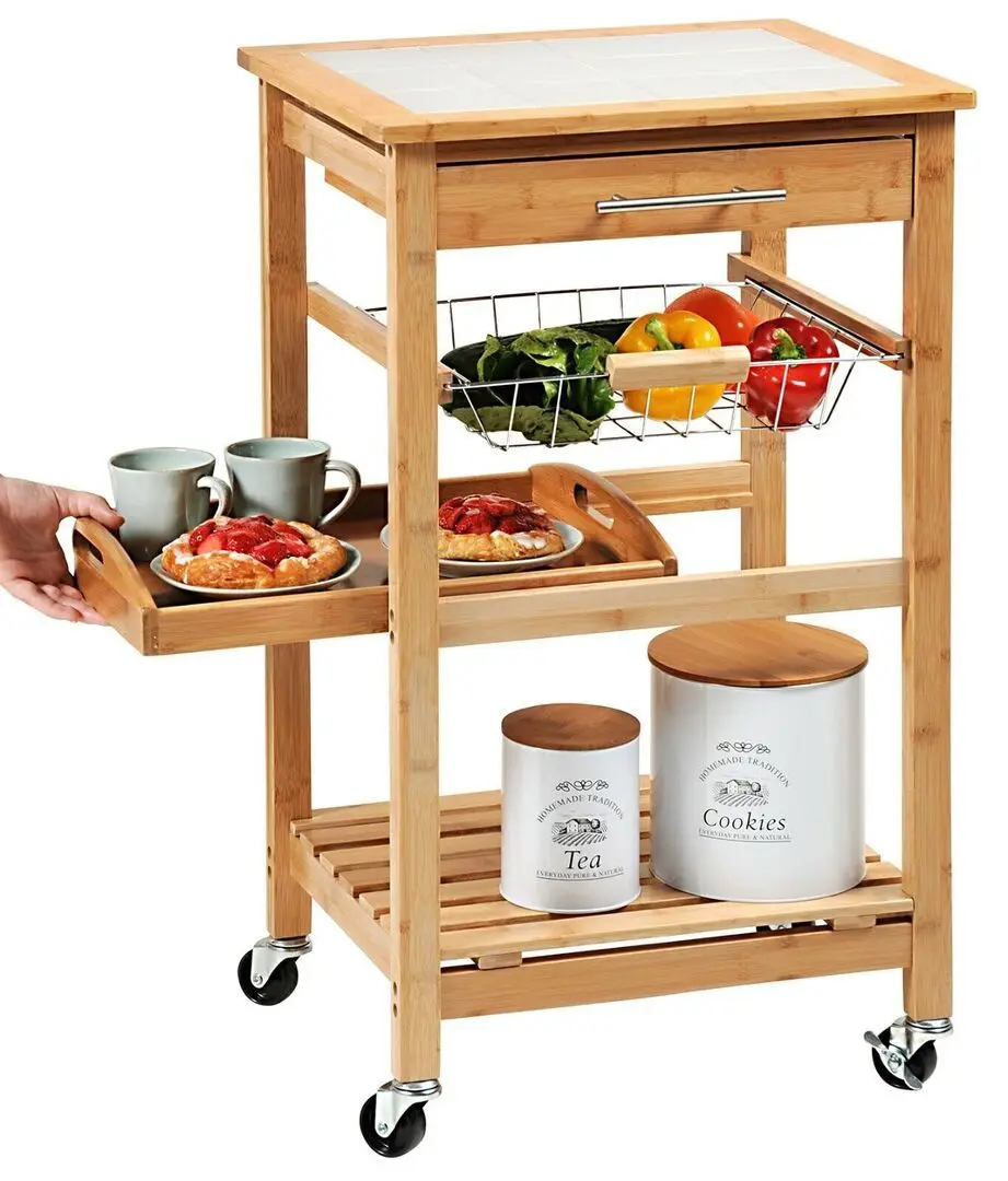 Carucior de servire Kesper 25776 (Bamboo)