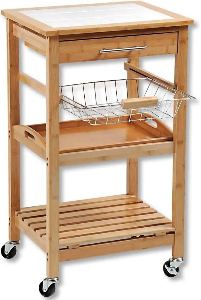 Carucior de servire Kesper 25776 (Bamboo)