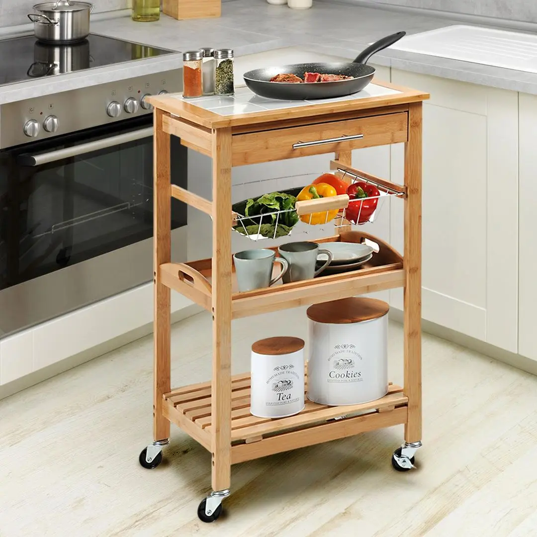 Carucior de servire Kesper 25776 (Bamboo)