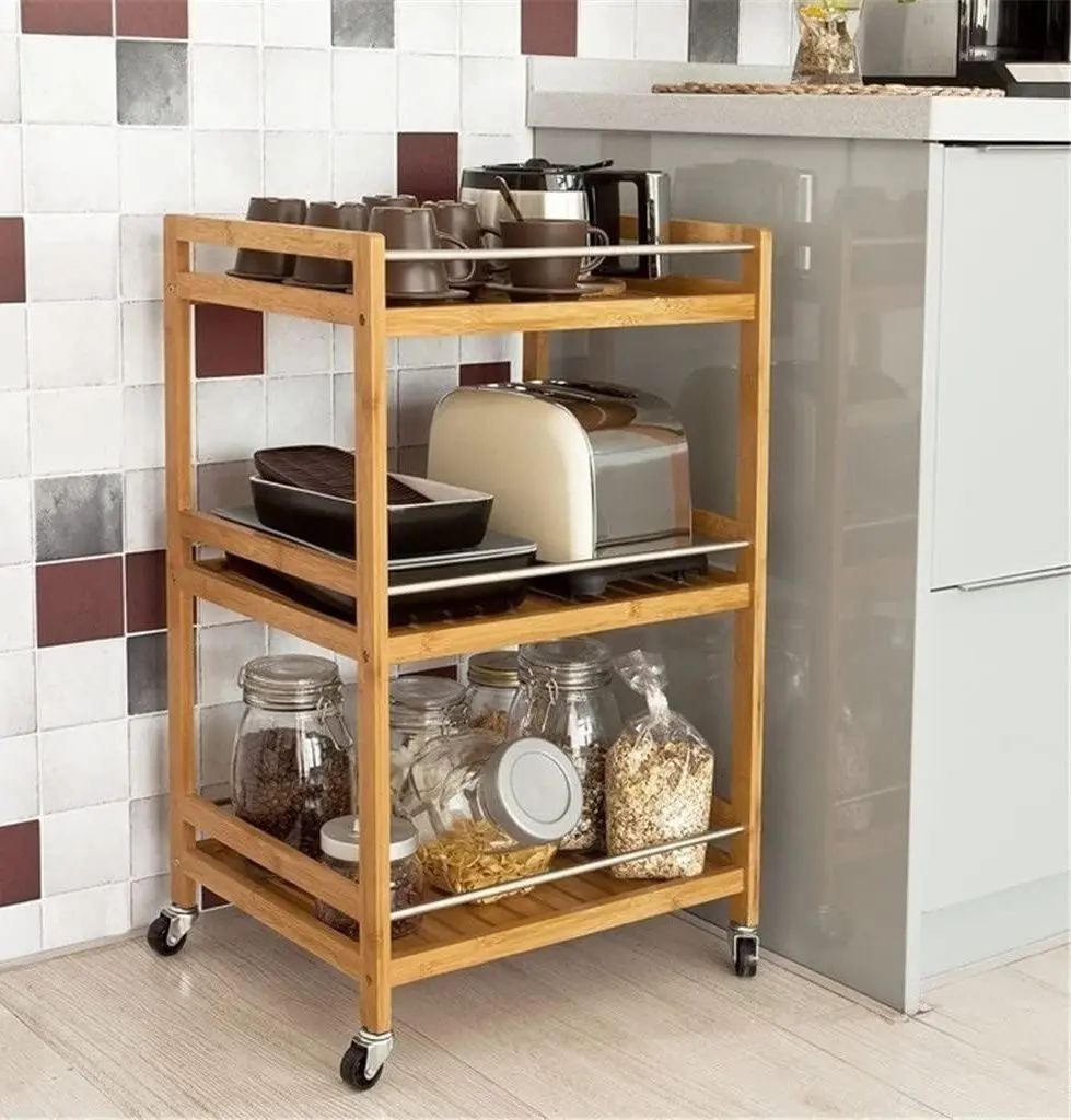 Carucior de servire Kesper 25795 (Bamboo)