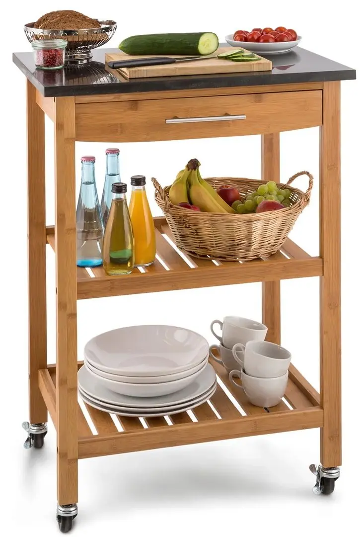 Carucior de servire Klarstein Tennessee (Natural/Black) - 2