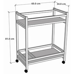 Masa de servit Prestige 60x34x76 sectie pentru sticle (Pine/Black) Thumb