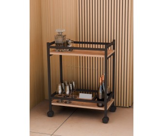 Masa de servit Prestige 60x34x76 sectie pentru sticle (Pine/Black)