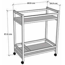 Masa de servit Prestige 60x34x76 sectie pentru sticle (White/Black) Thumb