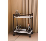 Masa de servit Prestige 60x34x76 sectie pentru sticle (White/Black)