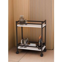 Стол сервировочный Prestige 60x34x76 отделением для бутылок (White/Black)