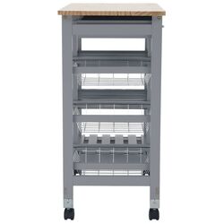 Carucior de servire Tempo Kondela Barabe (Gray/Natural) Thumb