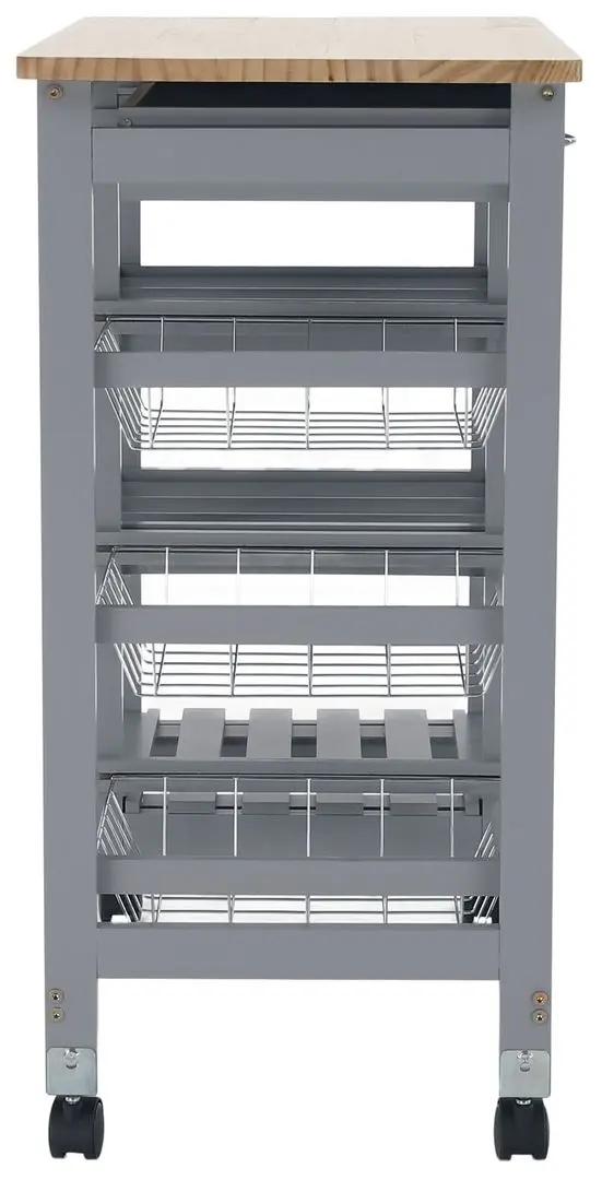 Carucior de servire Tempo Kondela Barabe (Gray/Natural)