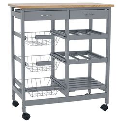 Carucior de servire Tempo Kondela Barabe (Gray/Natural)