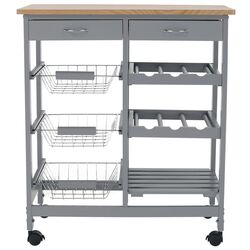 Carucior de servire Tempo Kondela Barabe (Gray/Natural) Thumb