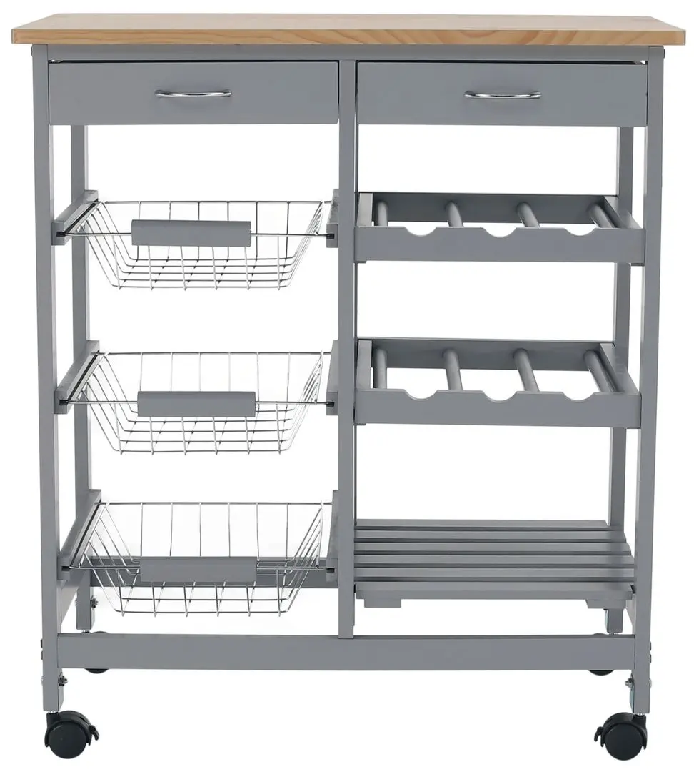 Carucior de servire Tempo Kondela Barabe (Gray/Natural)