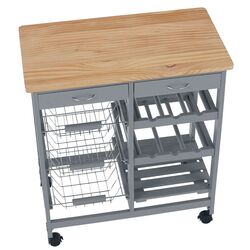 Carucior de servire Tempo Kondela Barabe (Gray/Natural) Thumb