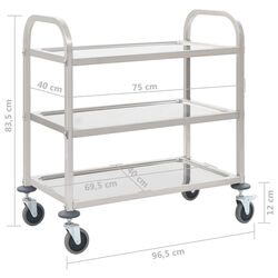 Carucior de servire VidaXL 50915 (Silver) Thumb