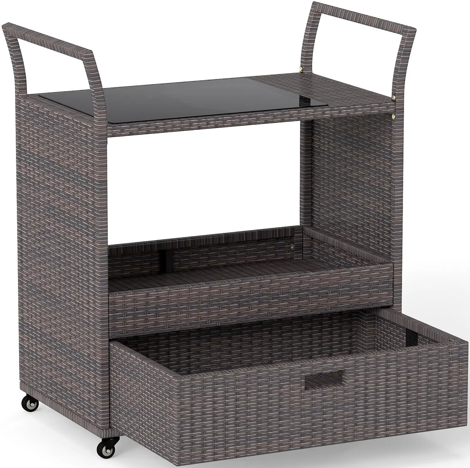 Carucior de servire Costway HW74910 (Brown) - 3