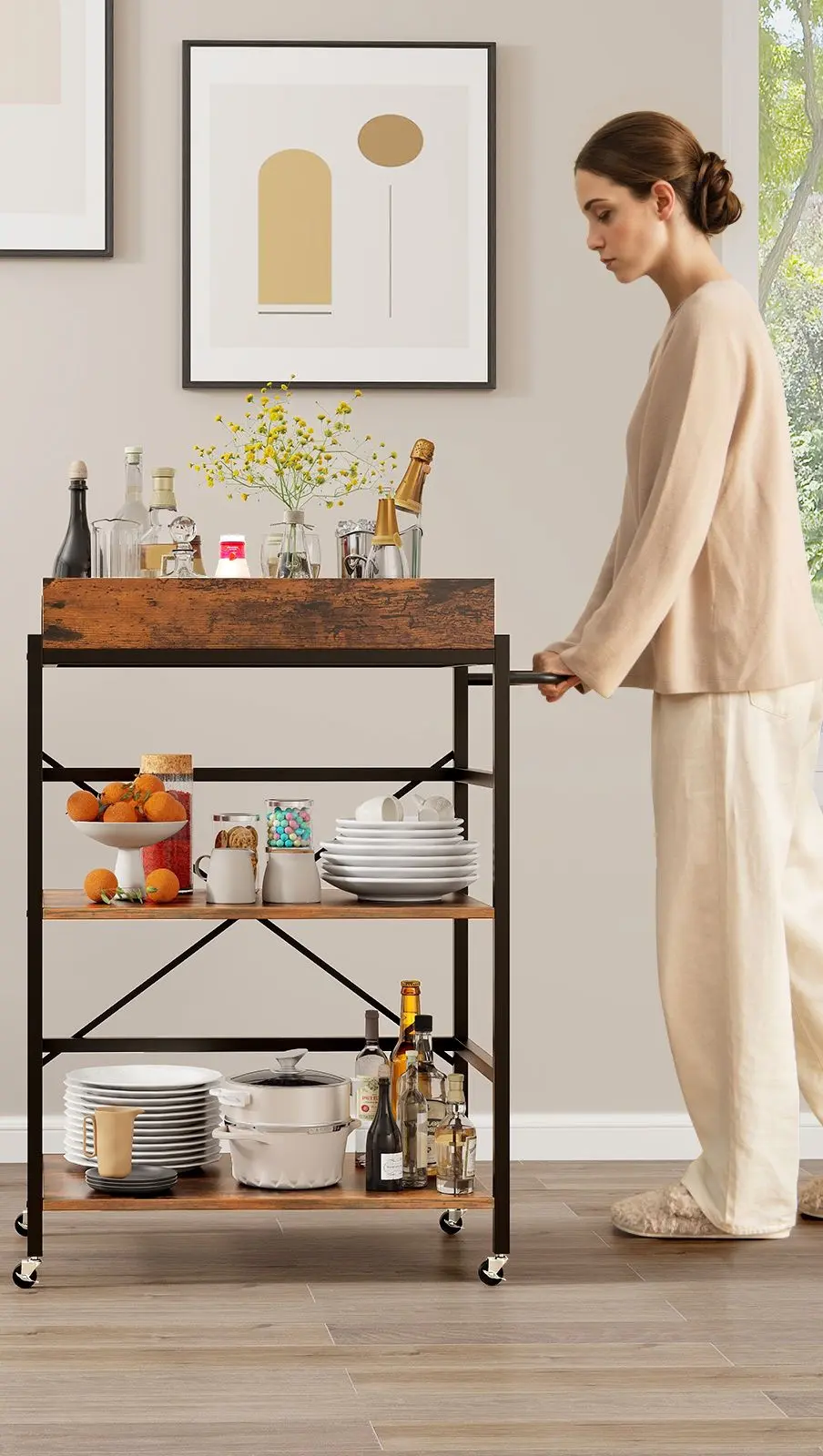 Сервировочная тележка Costway KC56974CF (Brown)