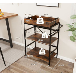 Сервировочная тележка Costway KC56974CF (Brown) Thumb