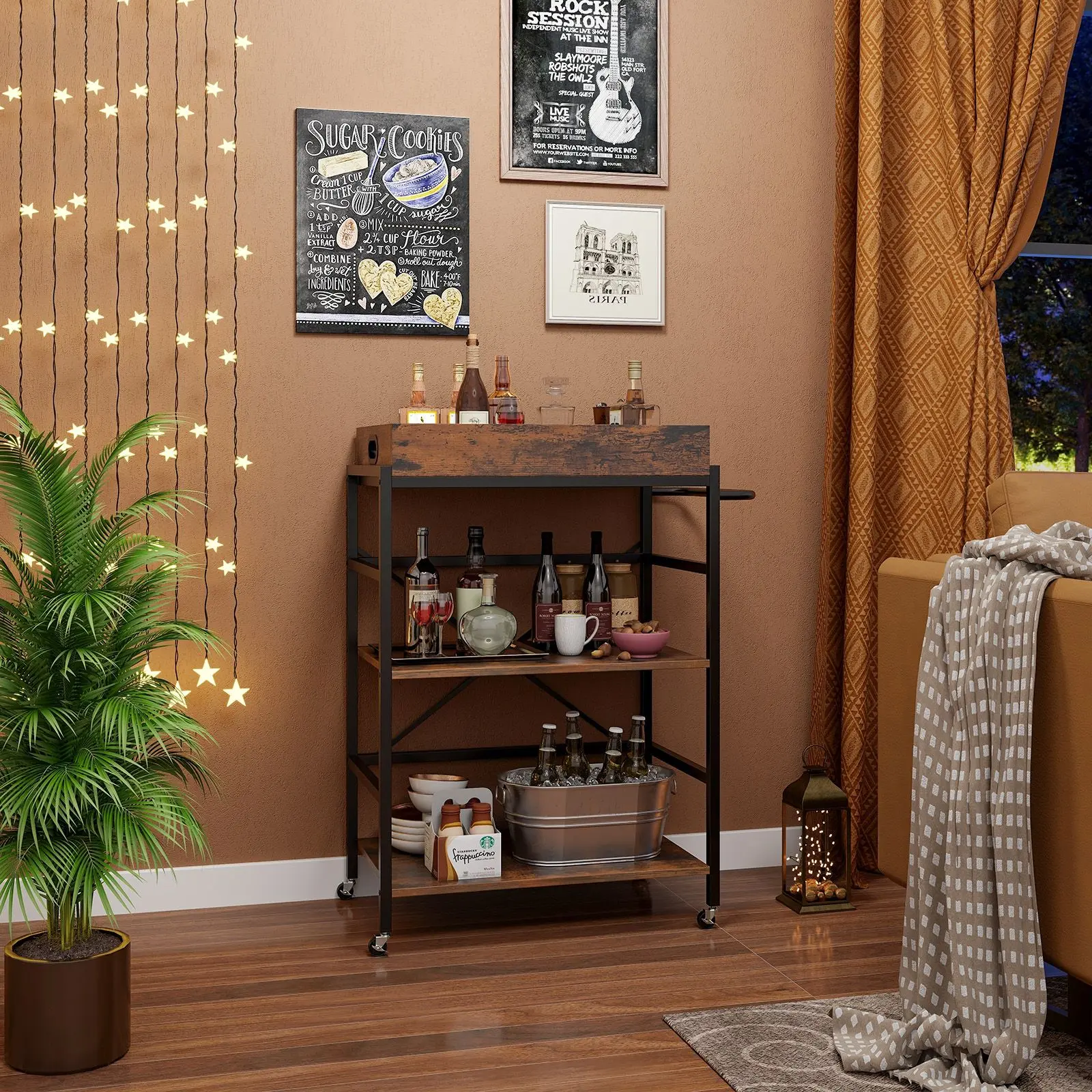 Сервировочная тележка Costway KC56974CF (Brown)