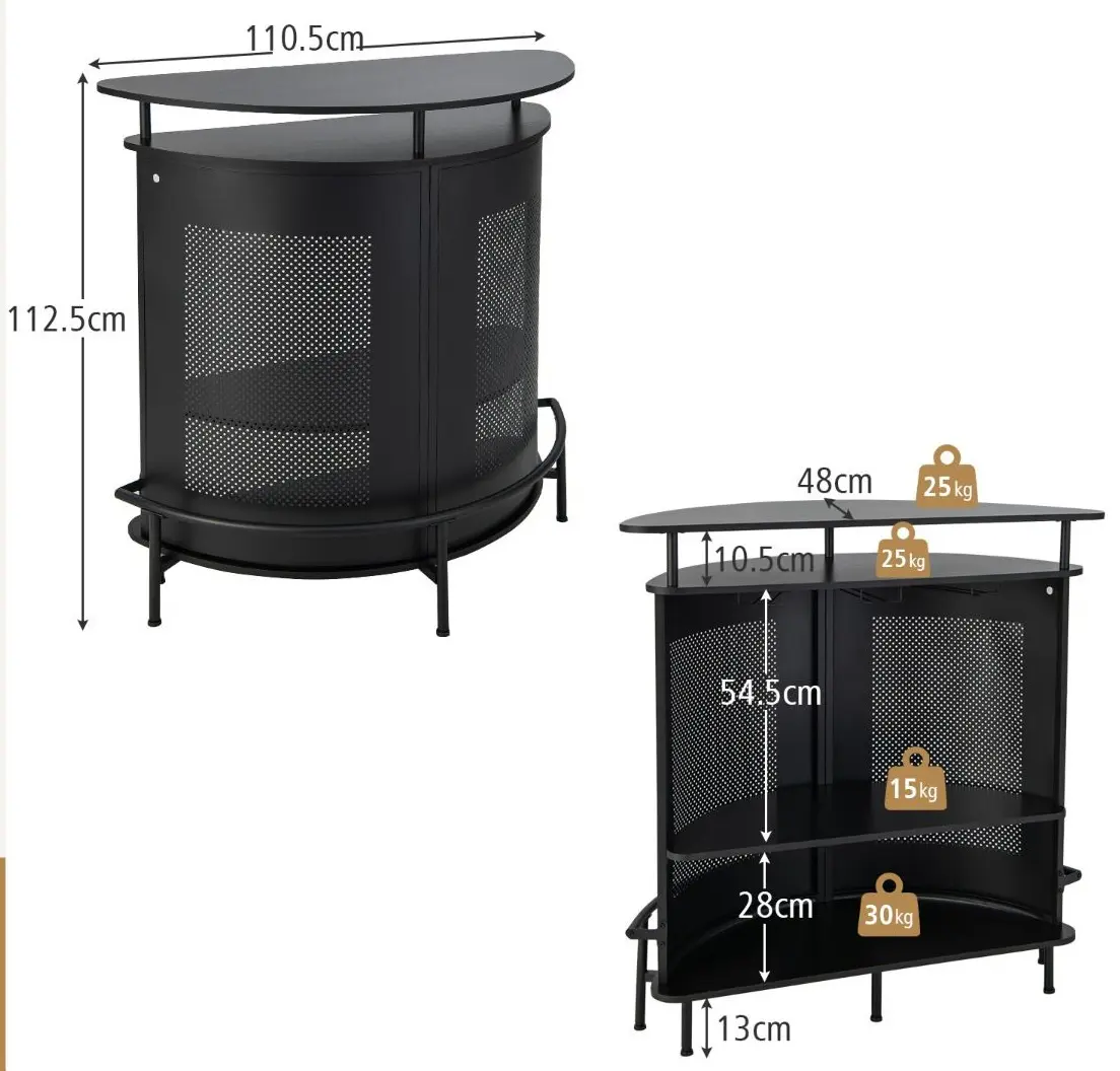 Сервировочный столик Costway JV10835DK (Black)