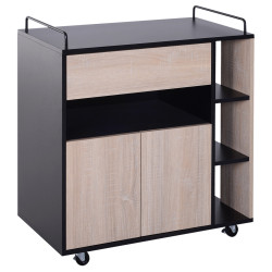 Сервировочная тележка Homcom 801-077 (Oak/Black) Thumb