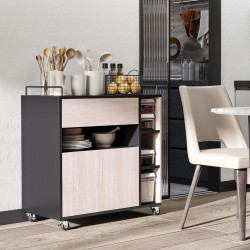 Сервировочная тележка Homcom 801-077 (Oak/Black) Thumb