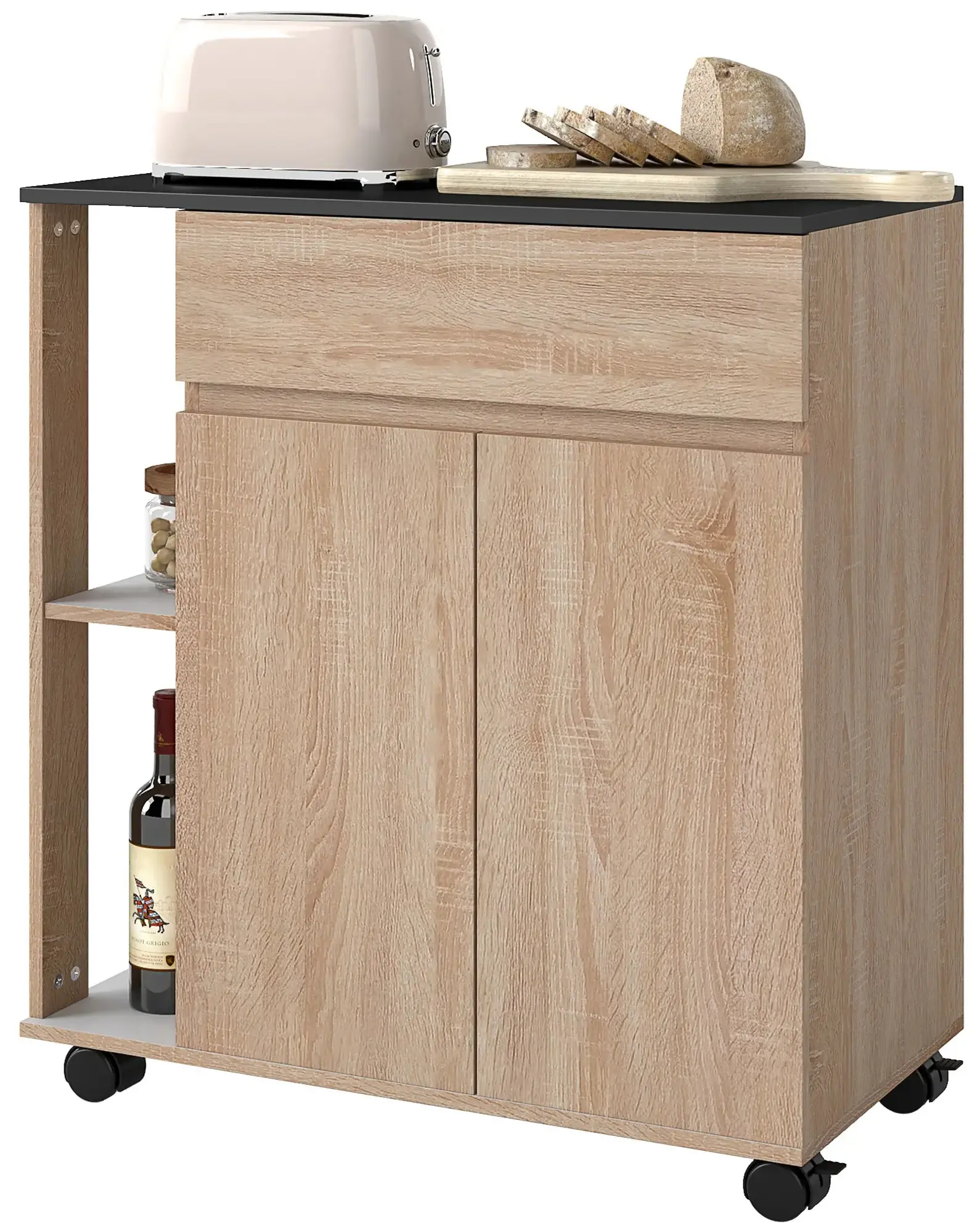 Сервировочная тележка Homcom 801-078 (Oak/Black) - 3