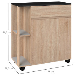 Сервировочная тележка Homcom 801-078 (Oak/Black) Thumb