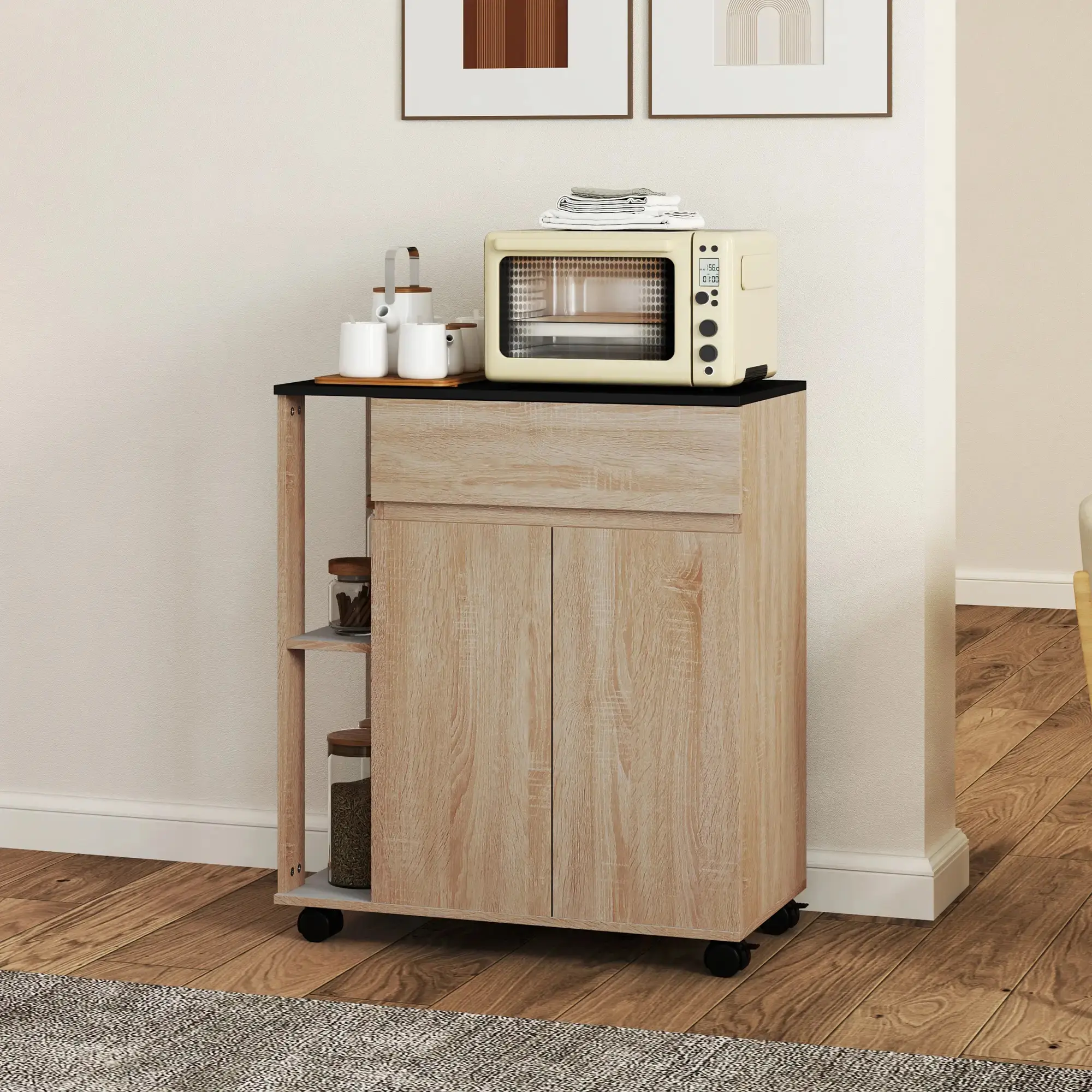 Сервировочная тележка Homcom 801-078 (Oak/Black) - 8