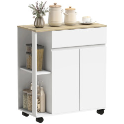 Сервировочная тележка Homcom 801-078V00WT (White/Oak) Thumb