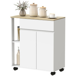 Сервировочная тележка Homcom 801-078V00WT (White/Oak) Thumb