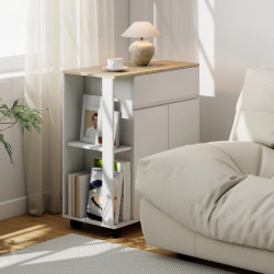 Сервировочная тележка Homcom 801-078V00WT (White/Oak) Thumb