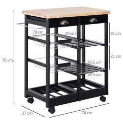 Сервировочная тележка Homcom 801-079BK (Black) Thumb