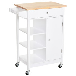 Сервировочная тележка Homcom 801-126 (White/Natural) Thumb