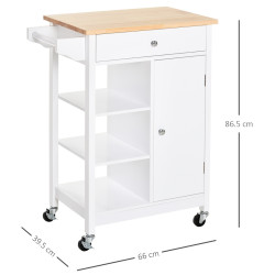 Сервировочная тележка Homcom 801-126 (White/Natural) Thumb