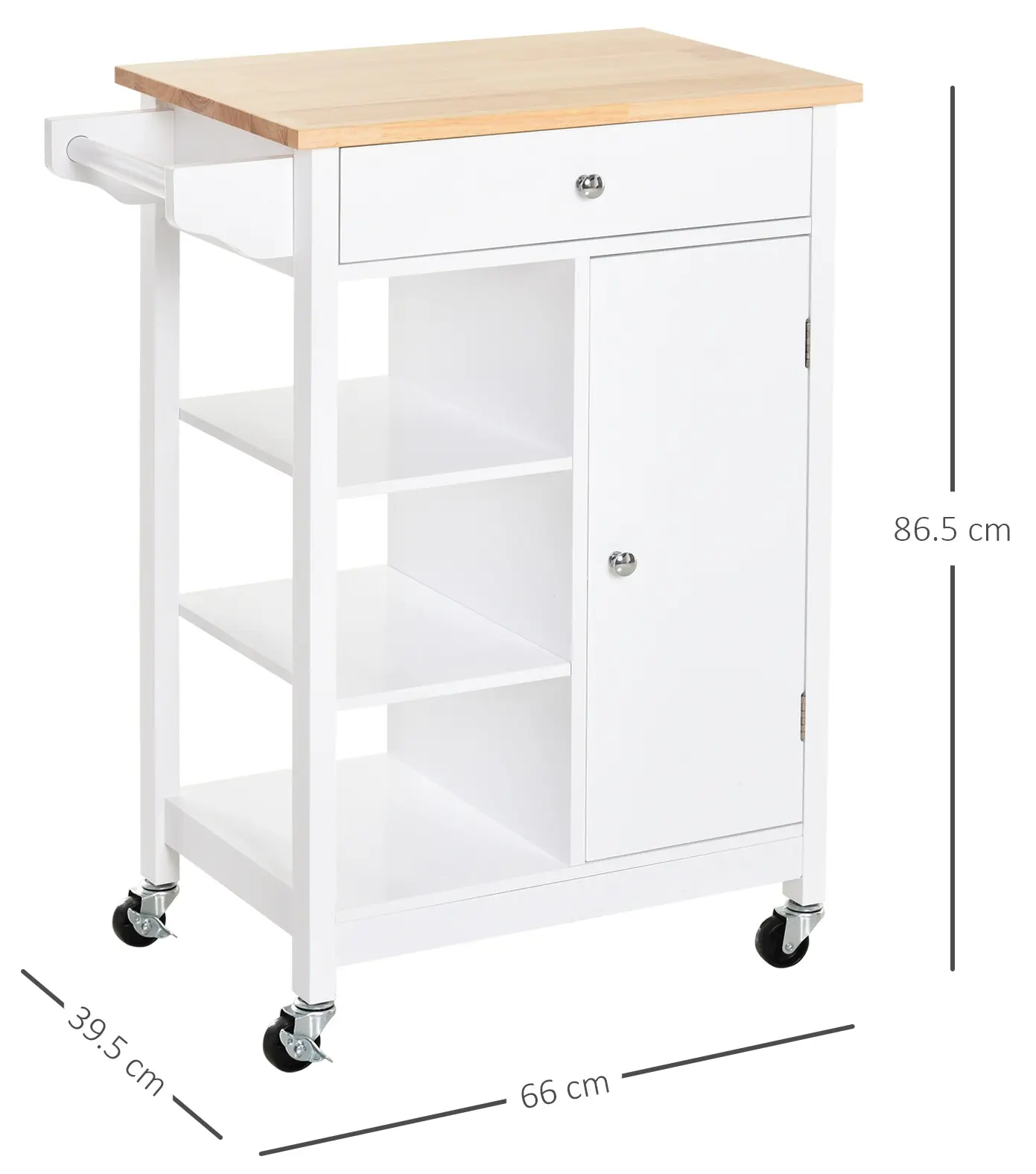 Сервировочная тележка Homcom 801-126 (White/Natural) - 3