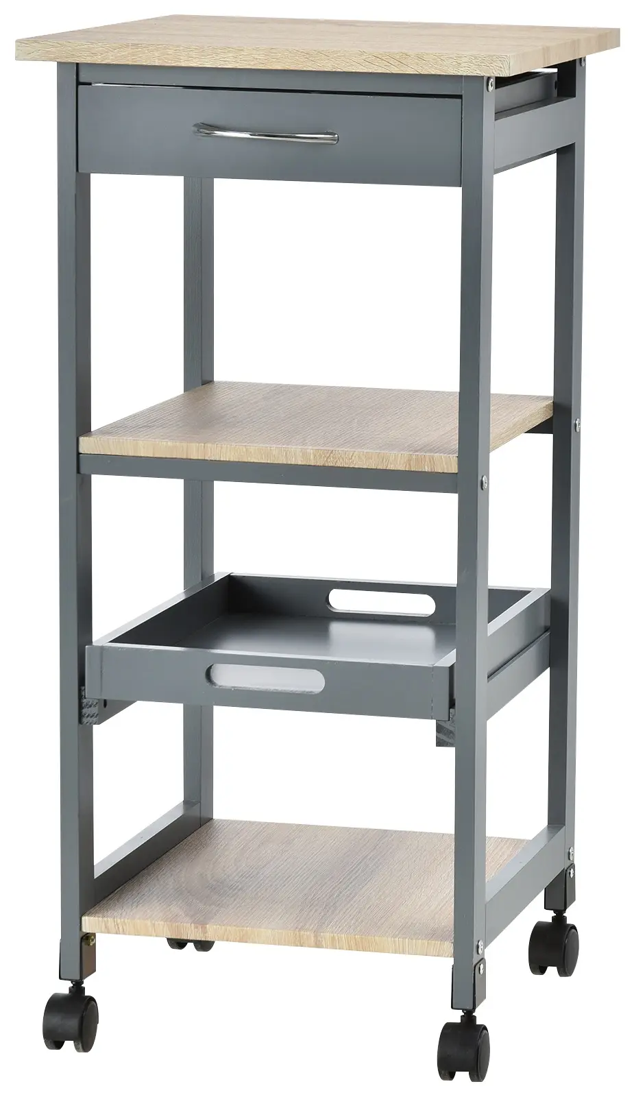 Carucior de servire Homcom 801-127 (Grey/Oak) - 2