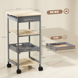 Carucior de servire Homcom 801-127 (Grey/Oak) Thumb