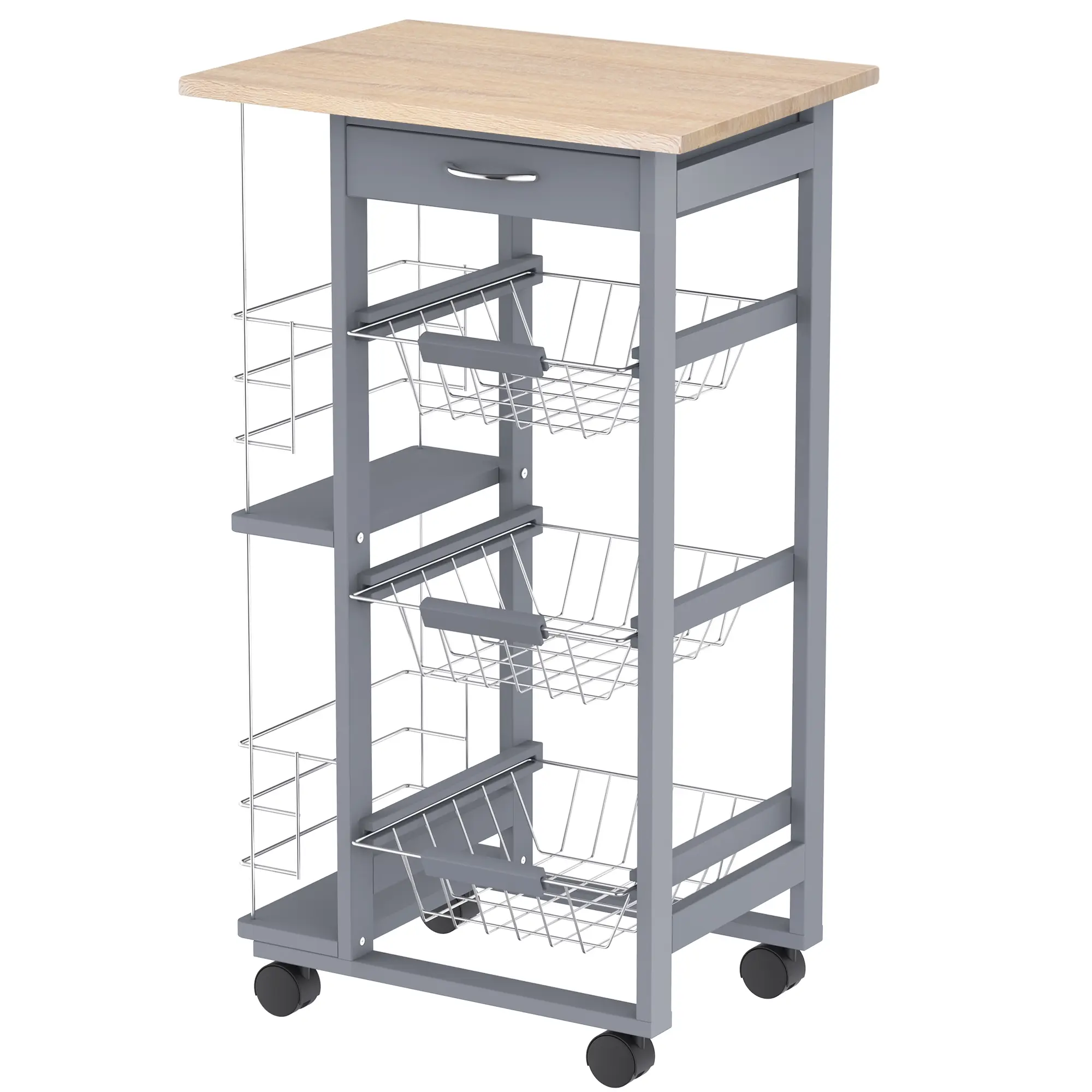Сервировочная тележка Homcom 801-130 (Gray/Oak) - 2