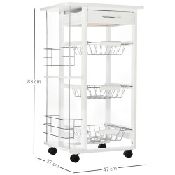 Сервировочная тележка Homcom 801-130WT (White) Thumb