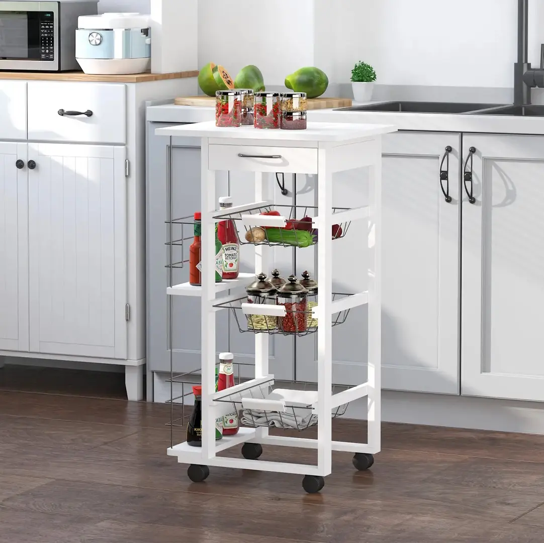 Сервировочная тележка Homcom 801-130WT (White)