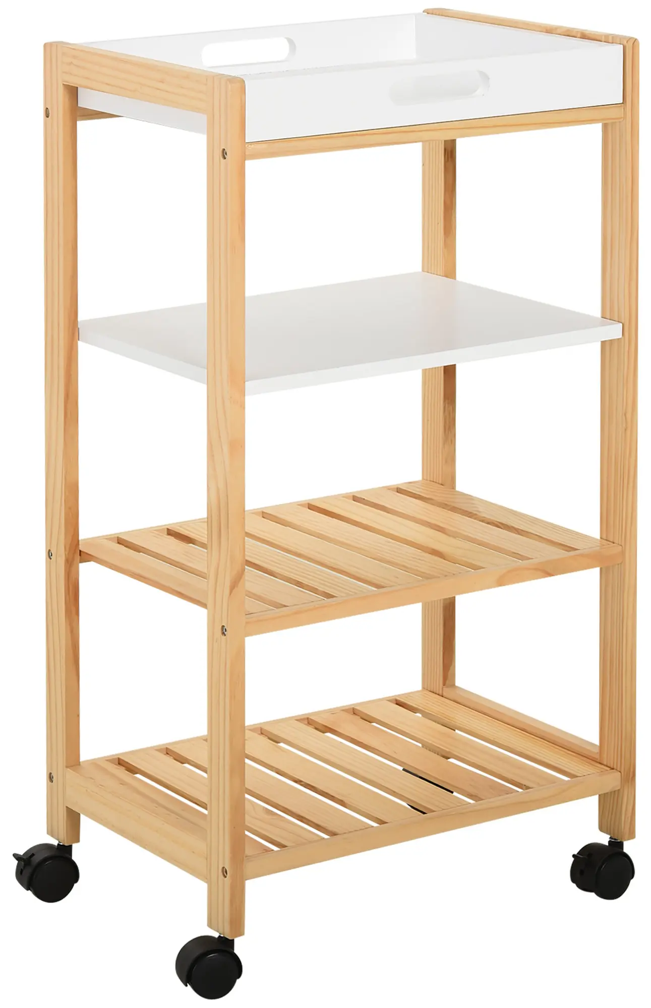 Сервировочная тележка Homcom 801-131 (Natural/White) - 2