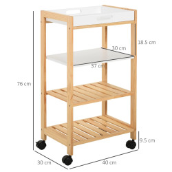 Сервировочная тележка Homcom 801-131 (Natural/White) Thumb