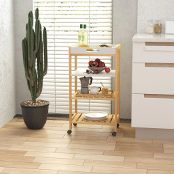 Сервировочная тележка Homcom 801-131 (Natural/White) Thumb