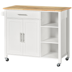 Сервировочная тележка Homcom 801-150WT (White/Natural) Thumb