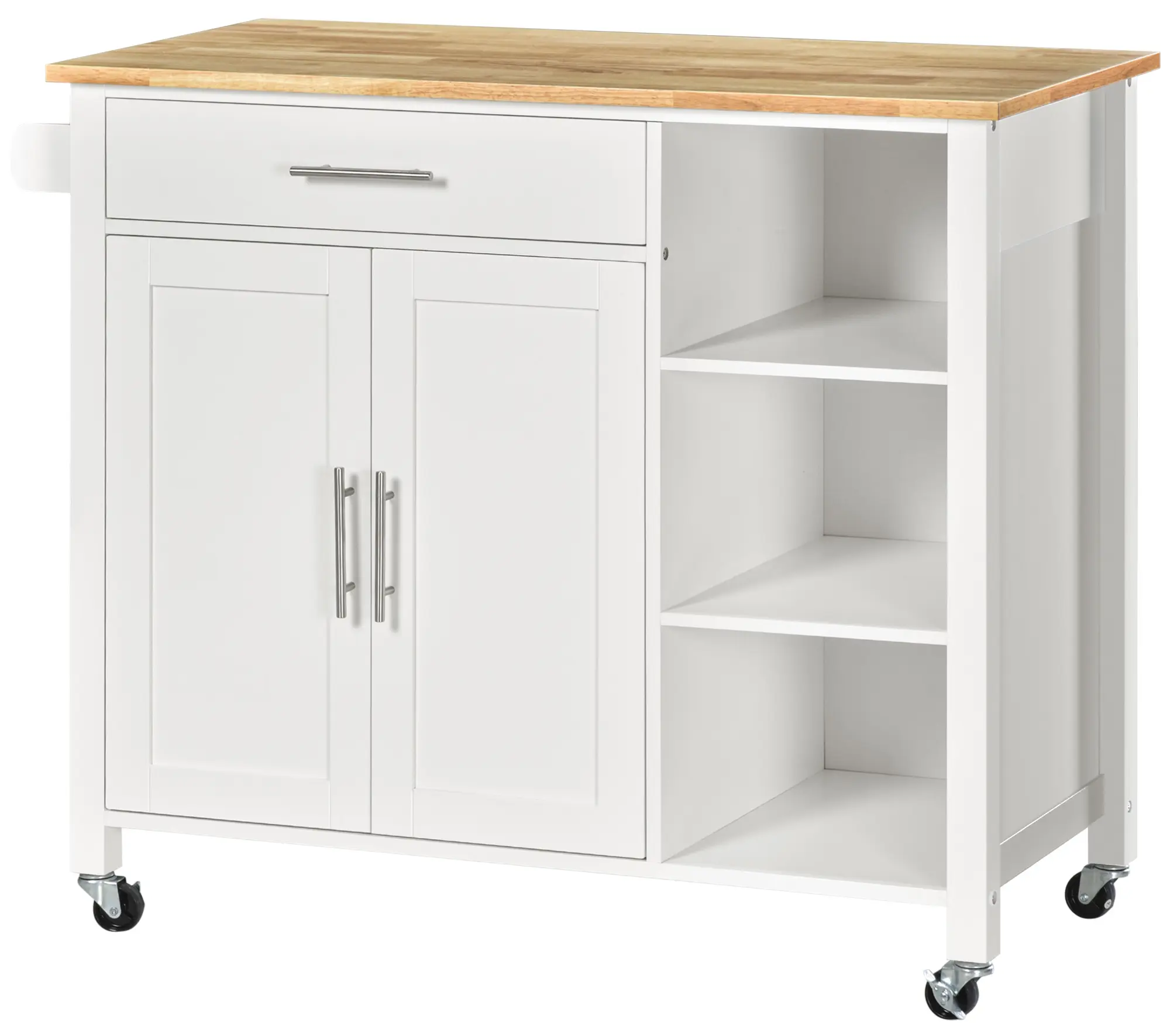 Сервировочная тележка Homcom 801-150WT (White/Natural) - 2