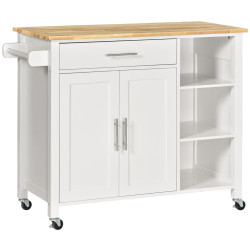 Сервировочная тележка Homcom 801-150WT (White/Natural) Thumb