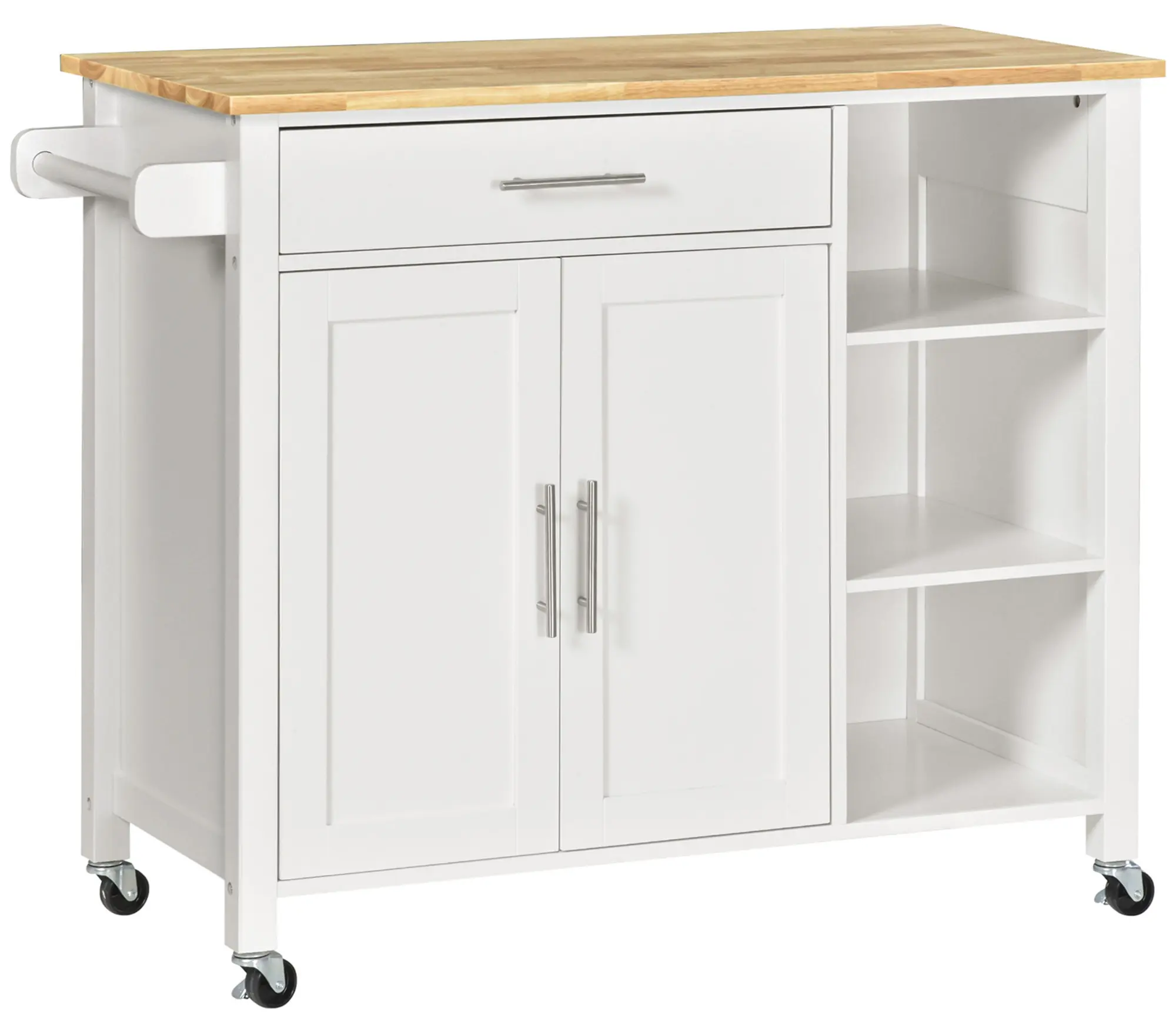 Сервировочная тележка Homcom 801-150WT (White/Natural) - 3